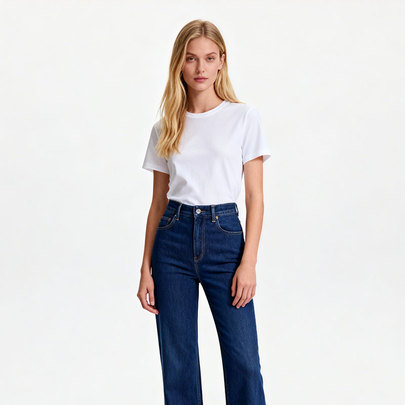 Casual High-Waist Straight Jeans